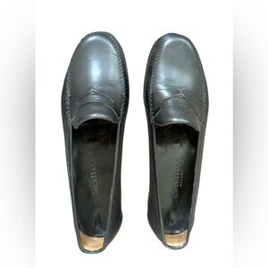 Cole Haan Black Leather Penny Slip-On Loafers
